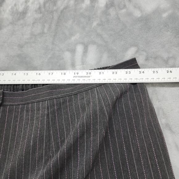 Maggie Barnes Pants Womens 30W Gray White Striped High Rise Tapered Stretch - Picture 6 of 10